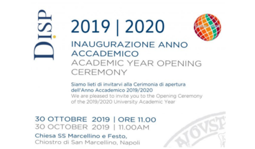 Inaugurazione Anno Accademico - Dipartimento di Scienze Politiche (30/10/2019)
