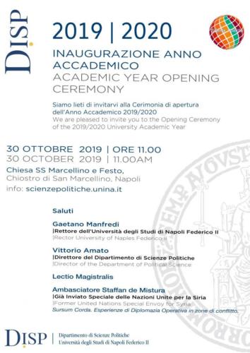 Inaugurazione Anno Accademico Università Federico II di Napoli (30/10/2019)