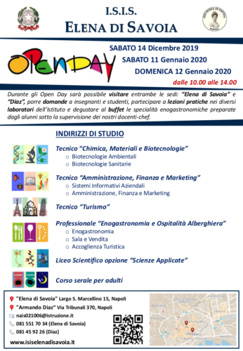 Open Day (11-12/01/2020)