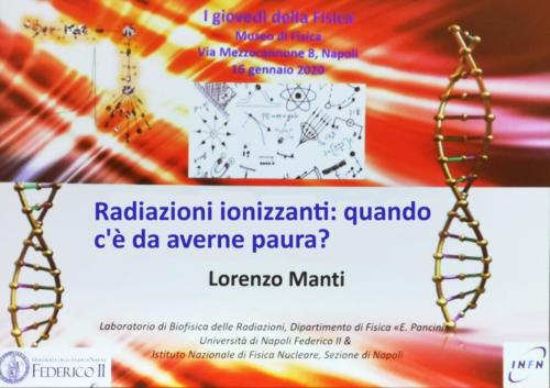 Seminario: “Le radiazioni ionizzanti: quando c'è da averne paura?” (16/01/2020)